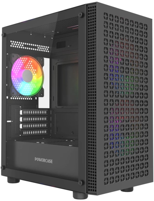 

Корпус mATX Powercase Mistral Micro EM18 черный, без БП, боковая панель из закалённого стекла, USB 3.0, 2*USB 2.0, Mistral Micro EM18
