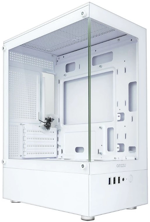 

Корпус mATX Ginzzu CL480 без БП, боковая и фронтальная панель из закалённого стекла, 2*USB 2.0, USB 3.0, CL480