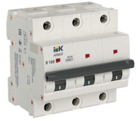 Изображение товара Автоматический выключатель IEK AR-M10H-3-B100 трёхполюсный IP20 100 А 400 В