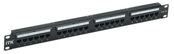 фото Патч-панель 19", 24xRJ45, UTP, Кат. 5е ITK PP24-1UC5EU-D05L в Челябинске