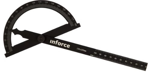 Изображение товара Транспортир Inforce 06-11-64 с линейкой 200 мм для точных измерений