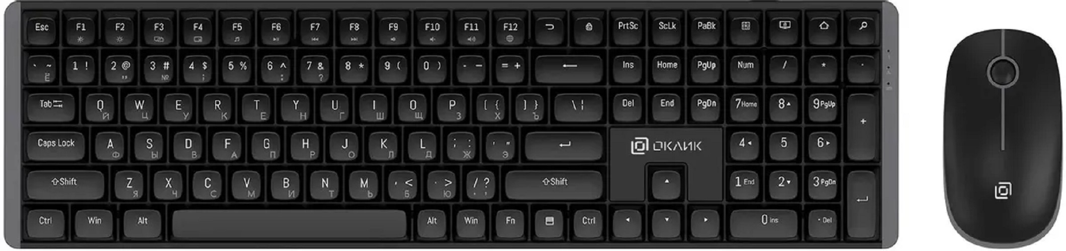 

Клавиатура и мышь Oklick S315W 1978741 клав:черный мышь:черный USB беспроводная Multimedia, S315W