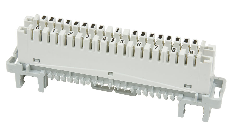 

Плинт Cabeus CM-10P-P соединительный на 10 пар, для крепления на штанге, маркировка 0-9, CM-10P-P