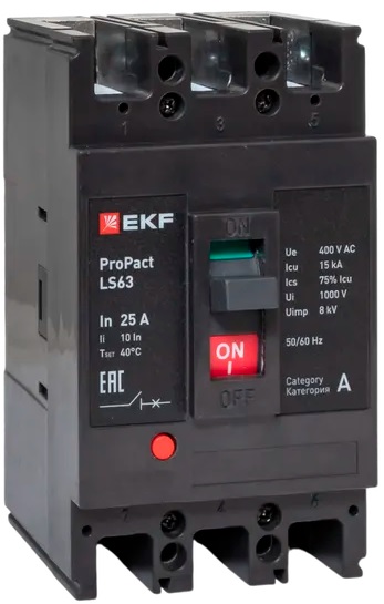 фото Автоматический выключатель в литом корпусе  EKF mccb-63-15-3-25-ls
