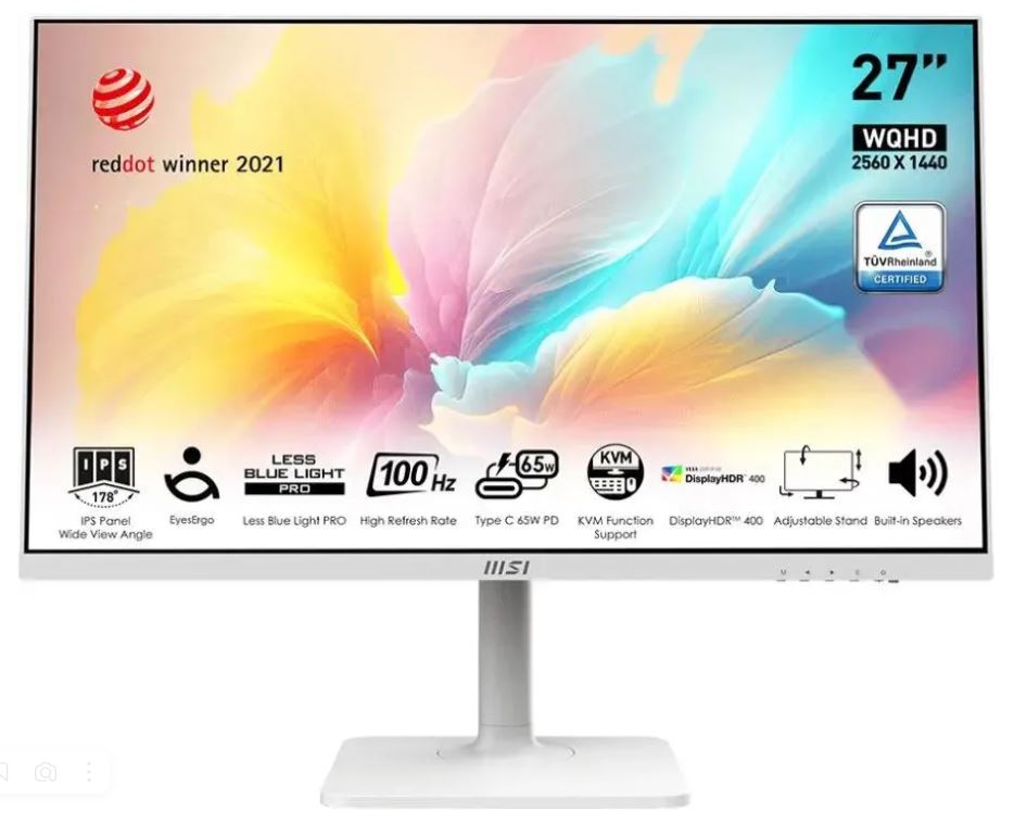 

Монитор 27" MSI Modern MD272QXPW 9S6-3PB19H-225 2560x1440, 16:9, IPS, 100Hz, 1ms, 1000:1, 400cd, 178гр/178гр, HDMI, DP, 2*USB Type-A, USB Type-B, USB, Modern MD272QXPW