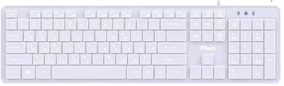 

Клавиатура Filum FL-KB25-WH USB 104 кл., мембранная, белая, Windows XP/Vista/7/8/10, MacOS, FL-KB25-WH
