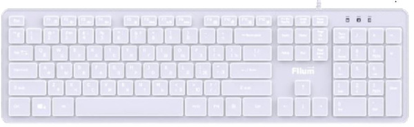 Изображение товара Клавиатура Filum FL-KB25-WH мембранная с подсветкой и цифровым блоком USB
