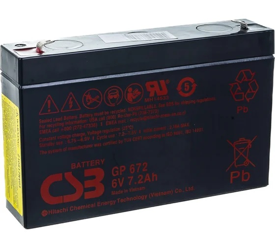 

Батарея CSB GP 672 6В, 7.2 Aч, GP 672