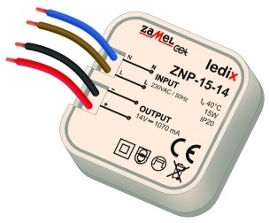 

Блок питания Zamel ZNP-15-14 LED 14V DC 15W в монт.коробку, ZNP-15-14