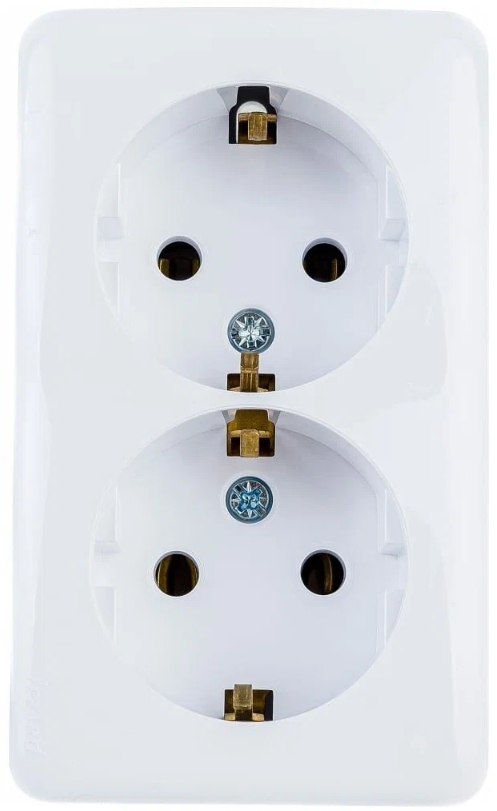 

Розетка Lezard 751-0200-127 Viola 2-м ОП с заземл. бел., 751-0200-127