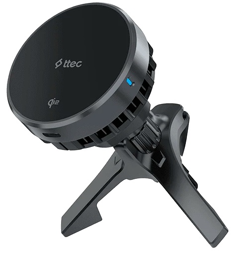 

Зарядное устройство автомобильное TTEC 2KS35S AirCharger Drive Pro Qi2/MagSafe 15W Wireless Fast Charger/Phone Holder с функцией охлаждения. Цвет: чер, 2KS35S