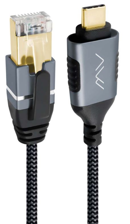 Кабель-переходник Caweon AB-5M USB-C - RJ45, VISARIO, 5м, серый