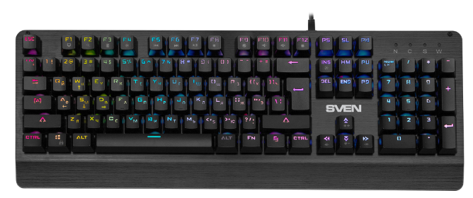 

Клавиатура Sven KB-G9700 SV-015831 игровая механическая (104 кл.+12Fn,RED switch, RGB, мет. корпус), KB-G9700