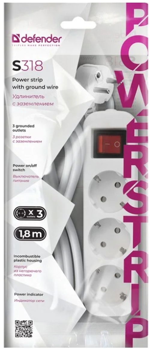фото Удлинитель сетевой  Defender S318