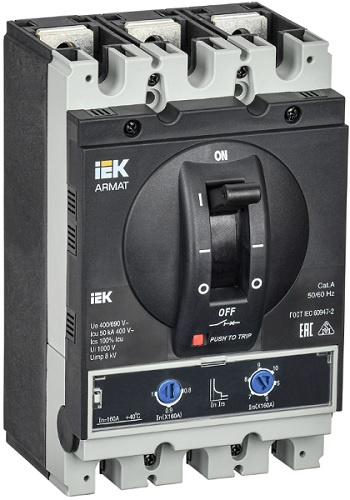 Изображение товара Автоматический выключатель IEK AR-MCCB-3G-050-0160A-ATUC 160 А 3 полюса литой корпус