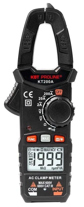 

Токовые клещи цифровые КВТ 79129 КТ 200А серия PROLINE, 79129