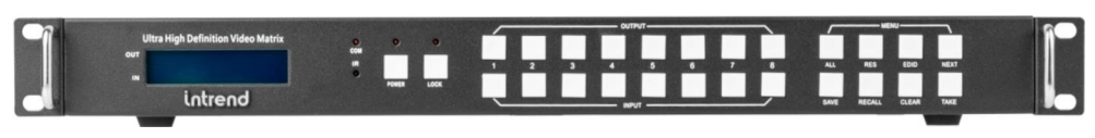 

Коммутатор матричный INTREND УВСН.468364.088 HDMI 8x8, разрешение 4К60, бесподрывный, с поддержкой видеостены, деэмбеддирование звука, УВСН.468364.088