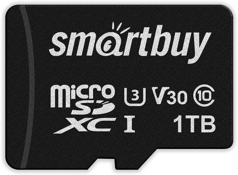

Карта памяти MicroSDXC 1024GB SmartBuy SB1TBSDP01 Class 10 Pro UHS-I U3 V30 70/90 MB/s, SD адаптер, SB1TBSDP01