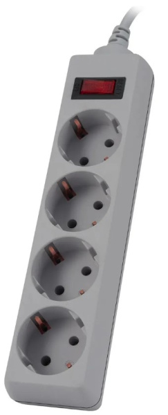 Изображение товара Сетевой фильтр Buro 400SL‑1‑G 4 розетки с защитой и длинным кабелем