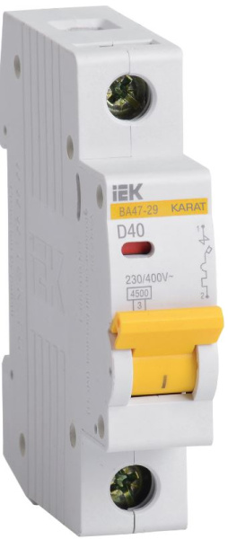 Изображение товара Автоматический выключатель IEK MVA20-1-040-D для защиты цепей 40 А IP20