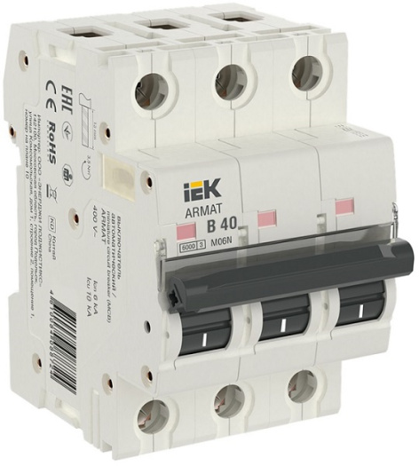 Изображение товара Автоматический выключатель IEK AR-M06N-3-B040 40 А IP20 триполюсный