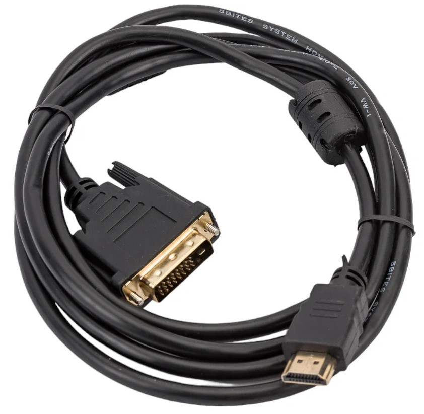 

Кабель интерфейсный 5bites APC-073-010 HDMI M / DVI M / 24+1 / DUAL LINK / FERRITES / 1M, APC-073-010