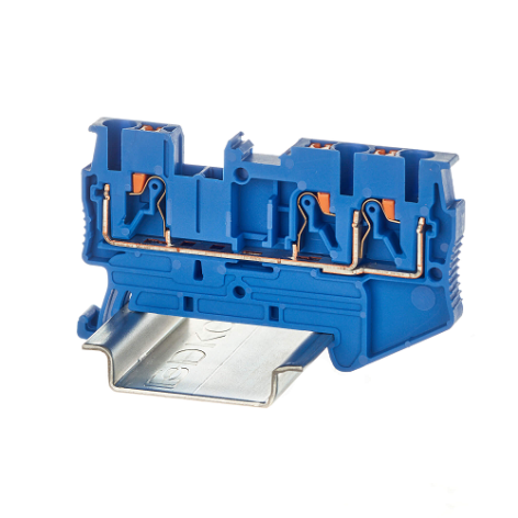 Изображение товара Проходная клемма DKC VPR-2.5-TWIN-BU для соединения проводов на DIN-рейке