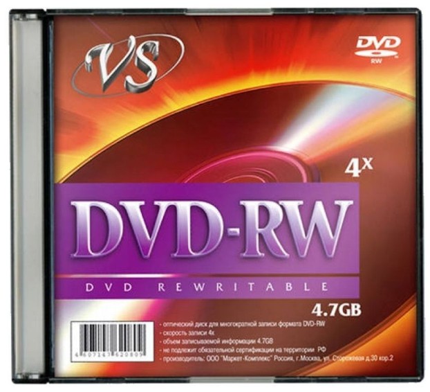 Диск DVD-RW VS VSDVDRWSL501 4,7 GB 4x SL/5 (620816)
