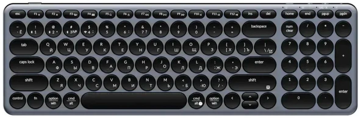 Клавиатура беспроводная Keychron B4 Pro B4P-K1-RU ультратонкая, 100 клавиш, ножничные переключатели, цвет Space Gray
