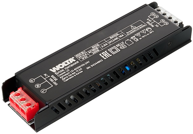 

Блок питания WOLTA LD-400W/03-24V 400Вт 24В IP20, LD-400W/03-24V