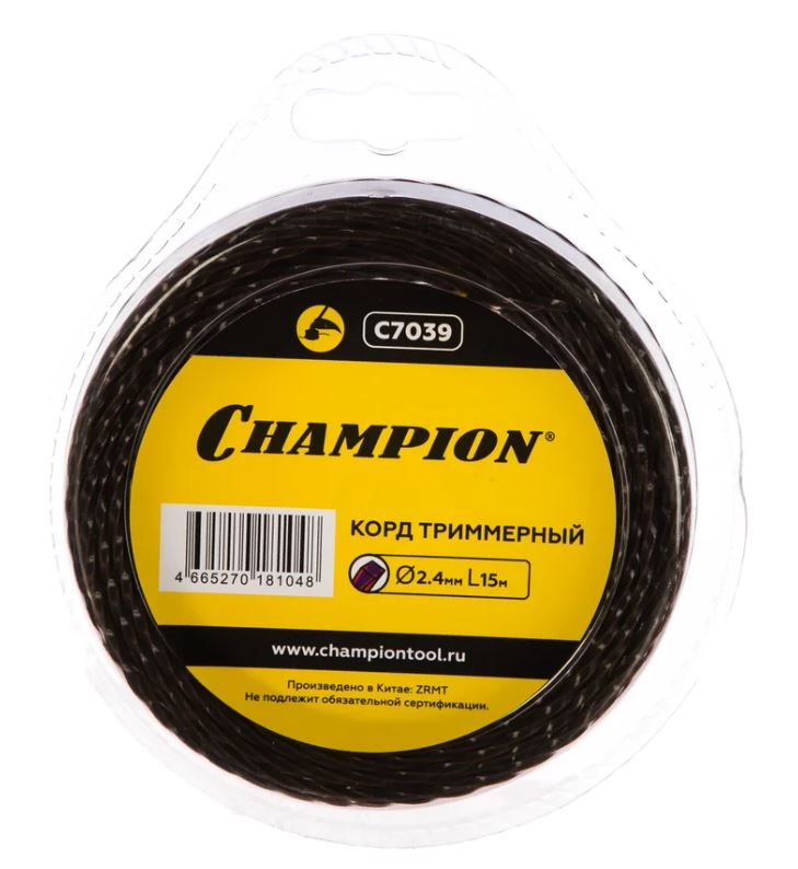 

Корд CHAMPION C7039 триммерный Magic 2,4мм*15м (витой квадрат), C7039