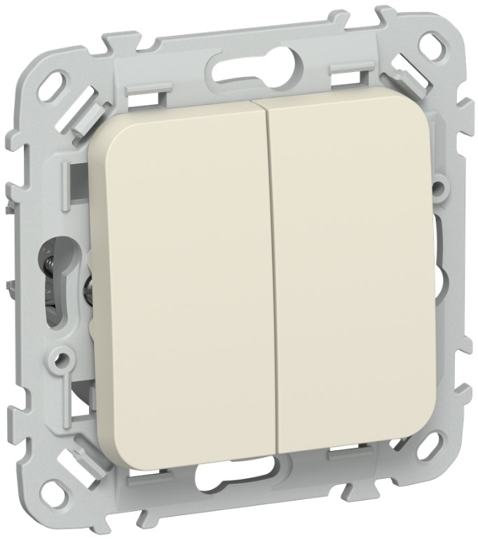 

Переключатель двухклавишный IEK FI-V22-0-10-1-K86 FLITE 10А ВС62-1-0-ФлСл сливочный, FI-V22-0-10-1-K86