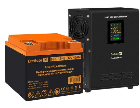 Изображение товара ИБП Exegate FineSine SX-500.LCD.AVR.2SH Line-Interactive 500 ВА 300 Вт