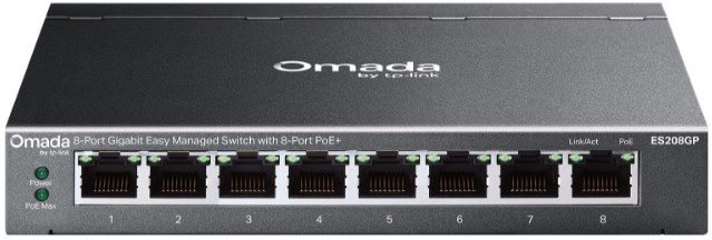 Коммутатор управляемый TP-LINK Omada ES208GP 8-Port Gigabit Easy Managed Switch with 8-Port PoE+
