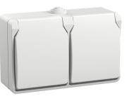 фото Розетка двухместная с заземлением  IEK ERS22-K01-16-54-DC