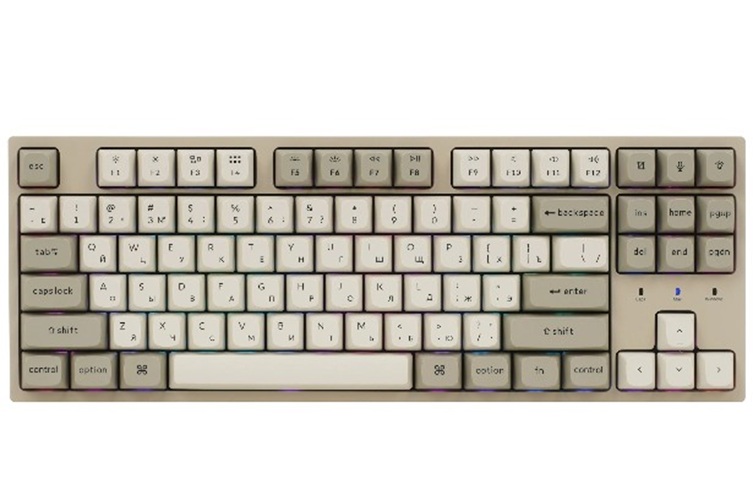 

Клавиатура Keychron C1 Pro C1PX-M3-RU TKL, механическая, 87 клавиш, цвет Retro, переключатели Super Brown, C1 Pro