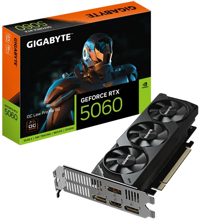 

Видеокарта PCI-E GIGABYTE GeForce RTX 5060 OC (GV-N5060OC-8GL) 8GB GDDR7 128bit 2512/28000MHz HDMI 3*DP, GeForce RTX 5060 OC (GV-N5060OC-8GL)