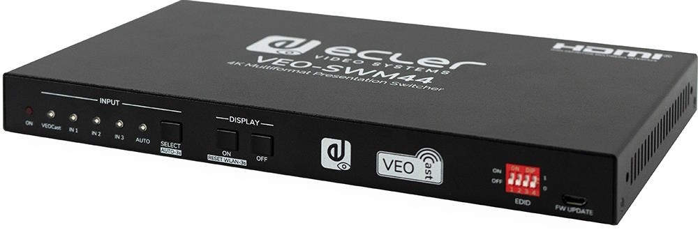 

Коммутатор Ecler VEO-SWM44 презентационный 4х1, 4K/60 с антенной VEOCast, VEO-SWM44