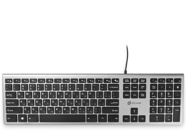 

Клавиатура Oklick 890S 1784239 серая/черная USB slim Multimedia, 890S