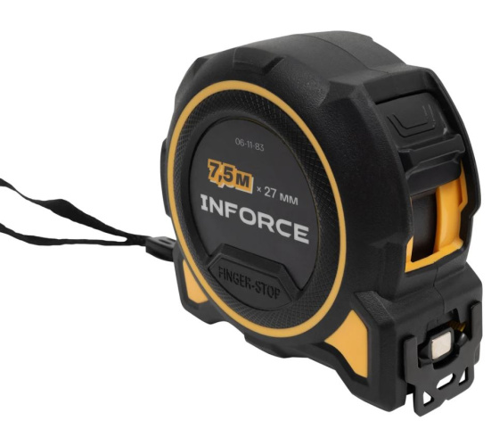Изображение товара Строительная рулетка Inforce 7.5 м 27 мм магнитное зацепление