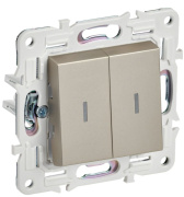 фото Переключатель двухклавишный IEK SK-V22-1-10-K37