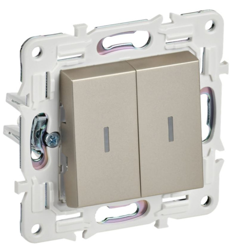 Изображение товара Двухклавишный переключатель IEK SK-V22-1-10-K37 для скрытой установки