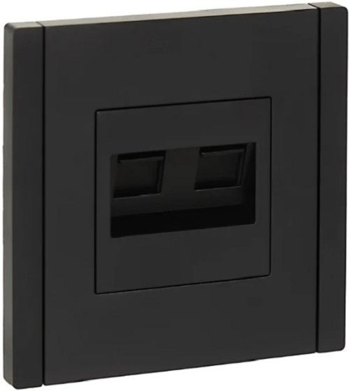 

Розетка компьютерная+телефонная IEK FP-KT20-O-1-K03 FORTE&PIANO RJ11+RJ45 кат.5E FP335 серый, FP-KT20-O-1-K03