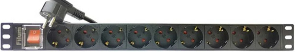 Изображение товара Блок розеток 19", 9 розеток Filum FL-PDU19-9SCH-2MEU (УЦЕНЕННЫЙ)