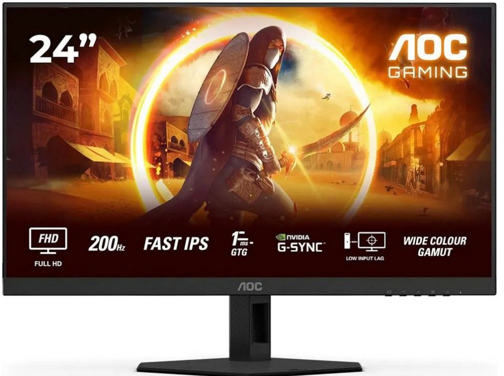 

Монитор 23,8" AOC 24G4HRE 1920x1080 WLED 16:9, IPS, 300cd/m, 1000:1, 80M:1, 1мс, 178/178, 2*HDMI, DP, 200HZ, speakers, black, 24G4HRE