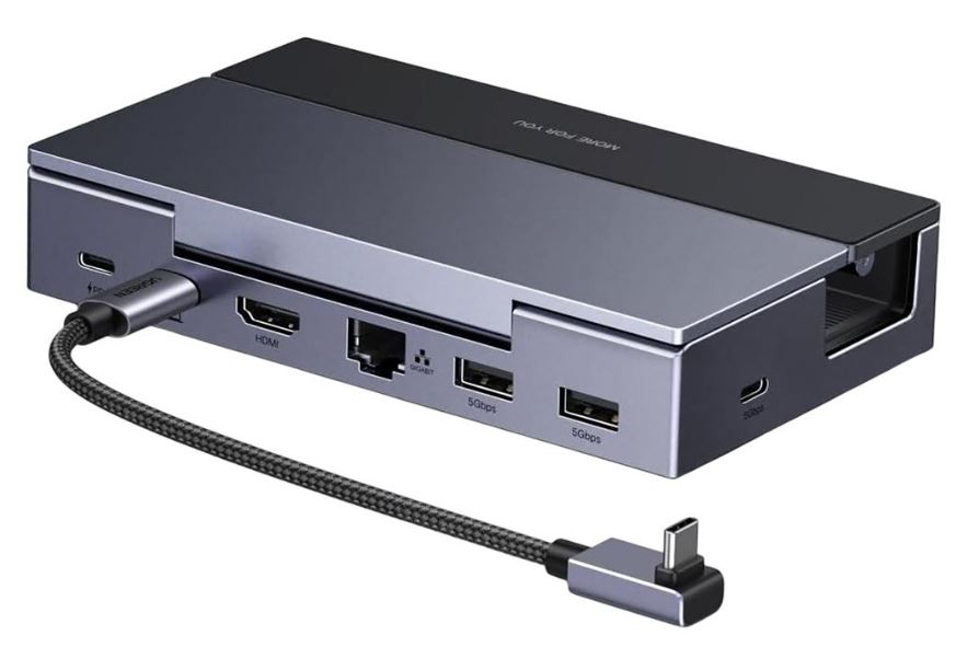 

Док-станция UGREEN CM800 75126_ 6-in-1 1×USB-C&1×HDMI&1×USB-C&2×USB-A&1×RJ45 Docking Station. Цвет: черный (75126), CM800