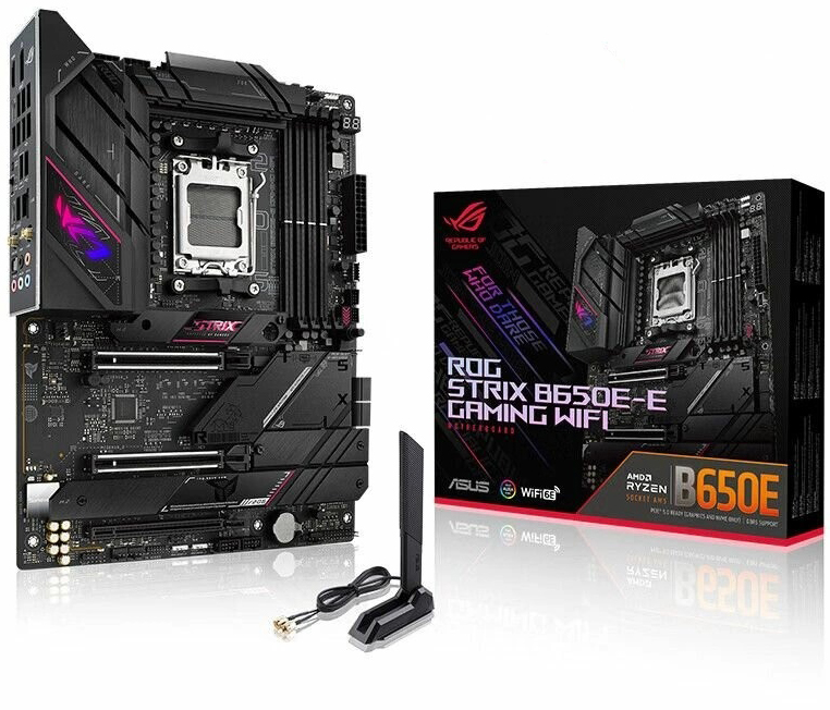 

Материнская плата ATX ASUS ROG STRIX B650E-E GAMING WIFI 90MB1BB0-M0EAY0 (AM5, AMD B650, 4*DDR5 (6400), 4*SATA 6G RAID, 4*M.2, 3*PCIE, 2.5Glan, WiFi,, ROG STRIX B650E-E GAMING WIFI