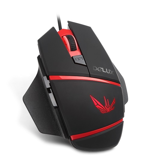

Мышь Delux M611 черно-красная, 1000/1500/2000/3000/4000dpi, USB, 5кн+скролл, с подсветкой, M611