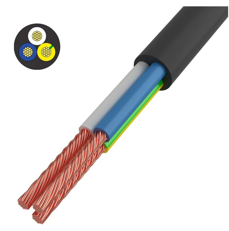 Изображение товара Провод Rexant 01-8047-50 - мощный многопроволочный силовой кабель 3х1.5 мм²