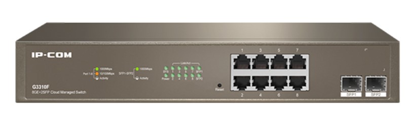 

Коммутатор управляемый IP-Com G3310F 8*10/100/1000 Base-T Ethernet, 2*100/1000 Base-X SFP, QoS, G3310F